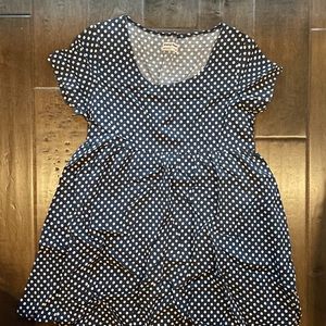 navy blue polka dot american apparel babydoll dress